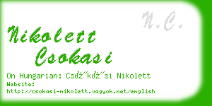 nikolett csokasi business card